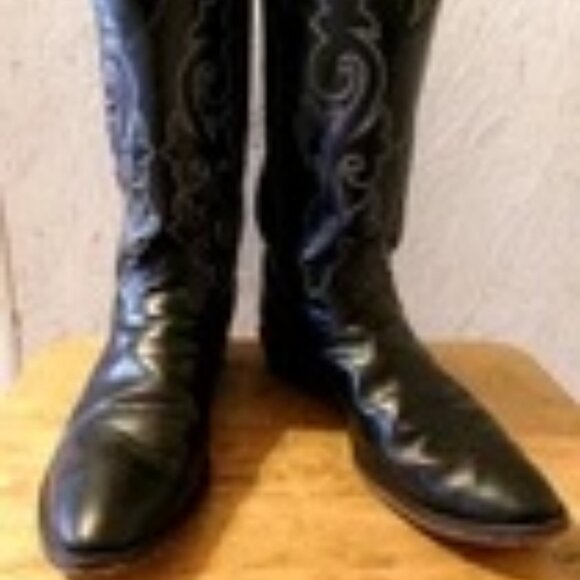 Justin 1409 Mens Boots Sz 10.5 EEE 3E Cowboy Western Black Leather Embroidered main image 6